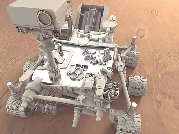 3d Curiosity space mars rover