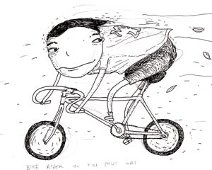 Bike rider in Tin Shui Wai