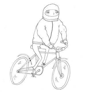 Man in a bicycle