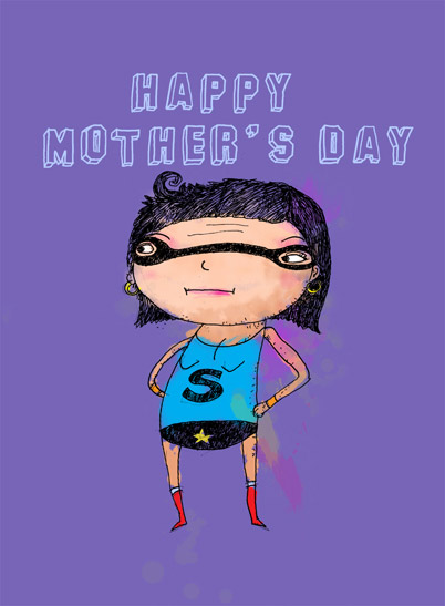 happy mothers day card illustration